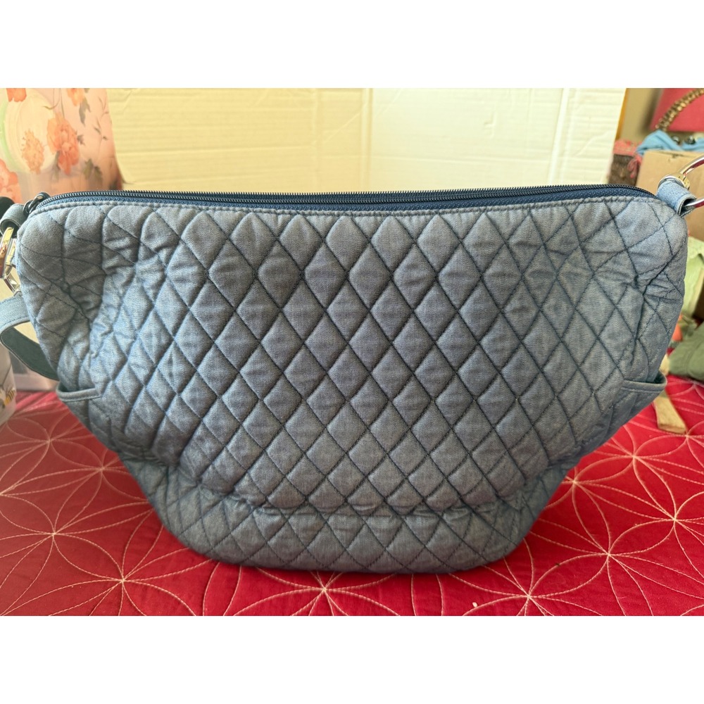 Vera Bradley Quilted Denim Crossbody Bag Blue Floral Lining 24993-L81